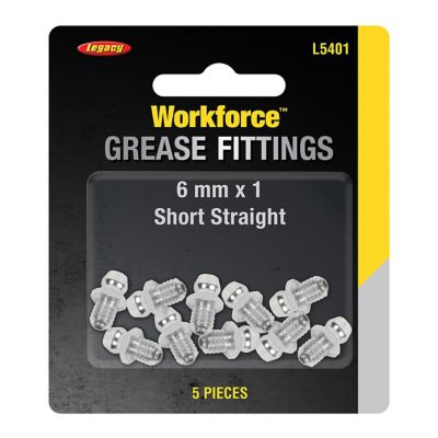Image showing  6 mm x 1 Thread Straight Grease Fittings, 5 pc.