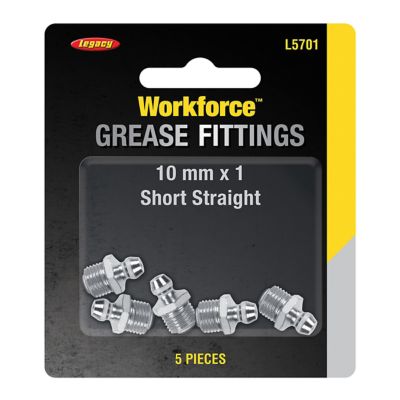 Image showing  10 mm x 1 Thread Straight Grease Fittings, 5 pc.