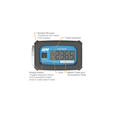 Image showing  Digital Turbine Flow Meter for Fuel, 3-30 GPM, 1 in. NPT