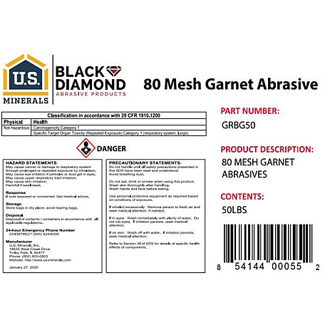U.S. Minerals 50 lb. Garnet Abrasive