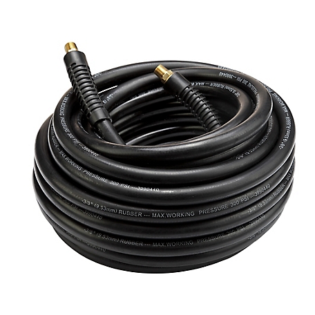 JobSmart 3/8 in. x 50 ft. Rubber Air Hose, Black at Tractor Supply Co.