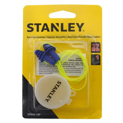 Image showing  Corded Reusable Rubber Earplugs with Case, 27 dB Noise Reduction Rating
