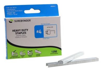 Image showing  1/4 in. 20-Gauge Heavy-Duty Staples, 0.417 in. Crown, 1,250 ct.