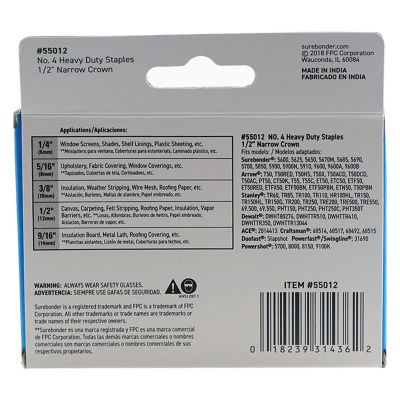 Image showing  1/2 in. 20-Gauge Heavy-Duty Staples, 0.417 in. Crown, 1,250 ct.