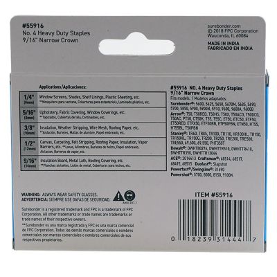 Image showing  9/16 in. 20-Gauge Heavy-Duty Staples, 0.417 in. Crown, 1,250 ct.