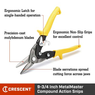 Image showing  9-3/4 in. Compound Action Straight Snips
