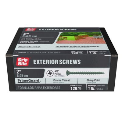 Grip-Rite 2 in. PrimeGuard Ten Exterior Screws, 1 lb.