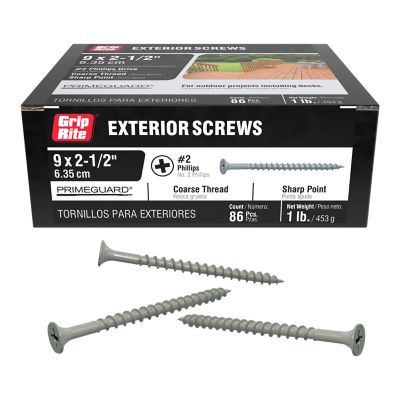 Image showing  2-1/2 in. PrimeGuard Ten Exterior Screw, 1 lb. Box, Approximate ct. of 86