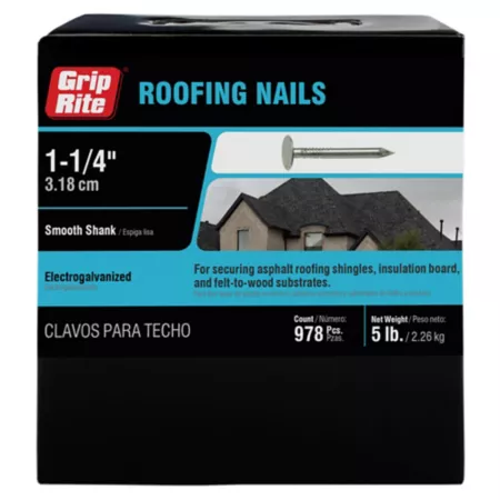 Grip-Rite 1-1/4 in 5 lb Electrogalvanized Roofing Nail Specialty Nails