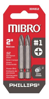 Image showing  2 in. Phillips #1 Screwdriver Bits, 2 pc.