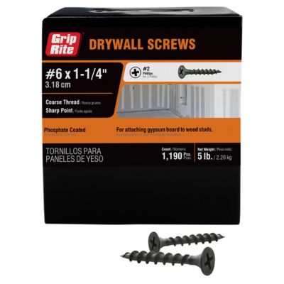 Image showing  6 x 1 1/4 in. Black Coarse Screw