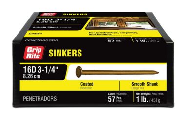 Grip-Rite 1LB SINKER NAIL COATED 16D