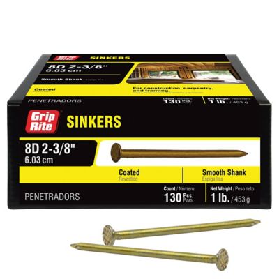 Grip-Rite 1LB SINKER NAIL COATED 8D