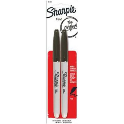 Sharpie Fine Point Permanent Markers, Black, 2-Pack