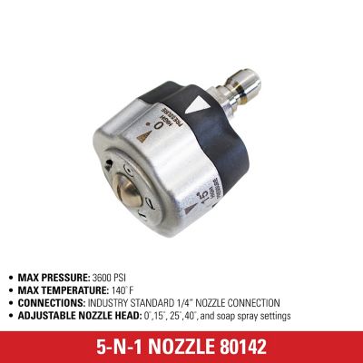 Image showing  3,600 PSI 5-in-1 Spray Pressure Washer Nozzle