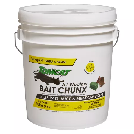 Tomcat 18 lb Chunx All Season Rodent Bait Blocks 1 oz Chunx Animal & Rodent Bait