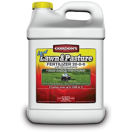 Gordon's Liquid Lawn and Pasture Fertilizer with Micronutrients 20-0-0, 2.5 Gallon