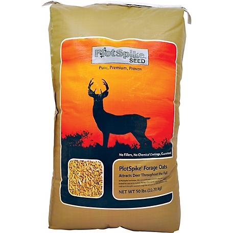 PlotSpike Forage Oats Deer Food Plot Seed, 50 lb.
