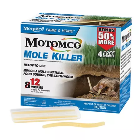 Motomco 2.1 oz Mole Killer Worm Pack of 8 Animal & Rodent Repellent