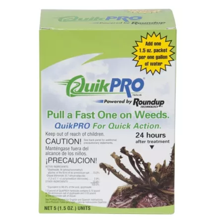 Roundup 1.5 oz Quikpro 73.3% Glyphosate for Grasses and Weed Killers Pack of 5 Grass & Weed Killers