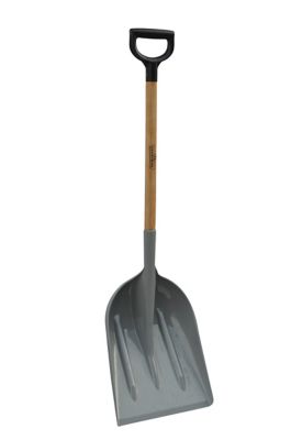 GroundWork 32.9 in. Plastic Stall Shovel with Hardwood Handle