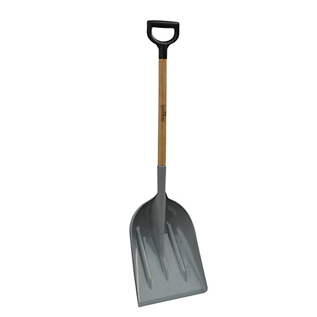 GroundWork 32.9 in. Plastic Stall Shovel with Hardwood Handle