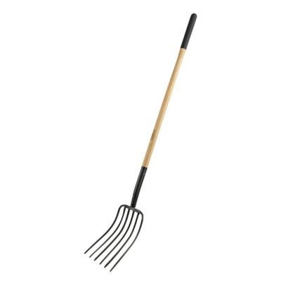 Image showing  9.75 in. Carbon Steel 6-Tine Manure Fork