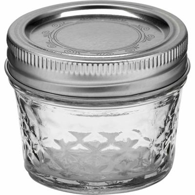 Image showing  4 oz. Regular Mouth Quilted Crystal Jelly Jars, 12 ct.