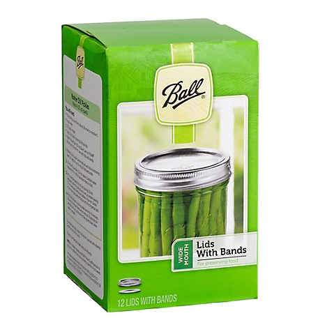 Ball Wide Mouth Canning Lids and Bands Set, 12-Pack