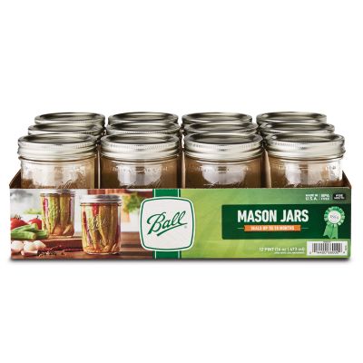 Ball Mason Jars, Wide Mouth, Pint - 12 jars