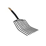 GroundWork 10.5 in. Carbon Steel Bedding Fork with Hardwood Handle, 10 Tine Price pending