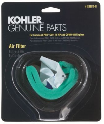 Kohler Lawn Mower Air Filter with Pre-Cleaner for Command Pro Models CV11-16 w/large capacity filter, 12 883 10-S1