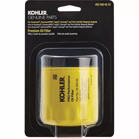 Kohler Premium Lawn Mower Oil Filter for Select Kohler Models Yellow Mower Filters