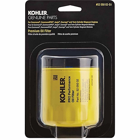 Kohler Premium Lawn Mower Oil Filter for Select Kohler Models, Yellow