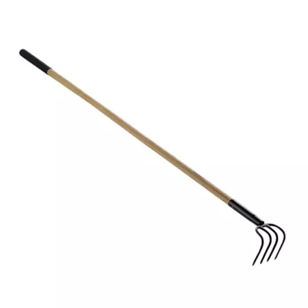 GroundWork Forged 4 Prong Garden Cultivator with 62.2 in Hardwood Handle Rakes & Forks