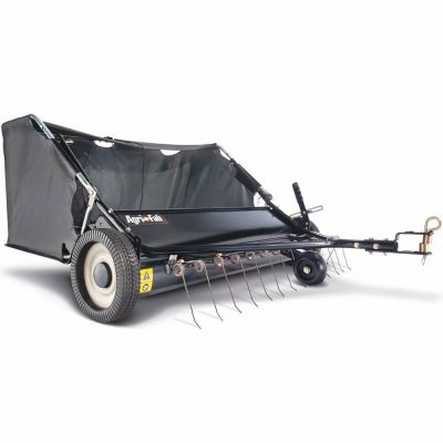 Lawn Sweeper Spiral Brush Sweeps Hitch Pin Wheel Attach Tractor ATV 42" 22 cu.ft 