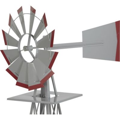 Image showing  8 ft. Windmill, Silver and Red