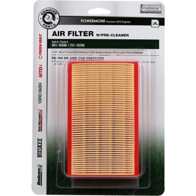 MTD Genuine Parts Lawn Mower Air Filter with Pre-Cleaner for Bolens, Huskee, MTD, Troy-Bilt, White Outdoor and More Models