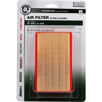 Mtd Genuine Parts Lawn Mower Air Filter With Pre Cleaner For Walk Behind Mowers With 4 5 6 5 H P Engines Oem 751 At Tractor Supply Co