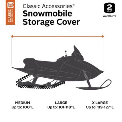 Image showing  Snowmobile Storage Cover, 130 in. L, Fits Snowmobiles 101 in. to 118 in.