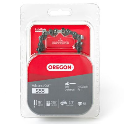 Oregon 16 in. AdvanceCut Chainsaw Chain, 3/8 in. Pitch, 0.050 in. Gauge, 55 Drive Links, S55