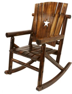Image showing  Single Wooden Rocking Chair Original with Star
