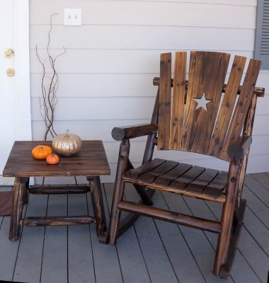 Image showing  Single Wooden Rocking Chair Original with Star