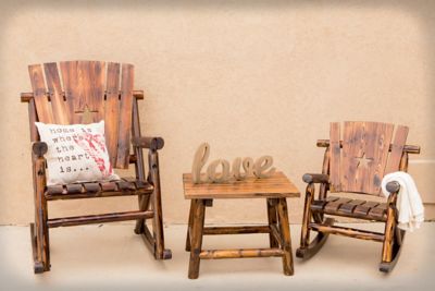 Image showing  Single Wooden Rocking Chair Original with Star