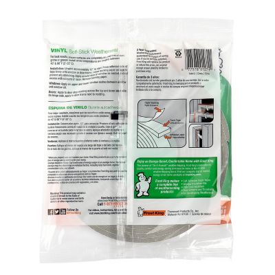 Image showing 5 th Frost King Vinyl Foam Weather-Strip Tape, Grey, 3/16 in. x 3/8 in. x 17 ft., Fits Gaps 1/4-1/8 in.