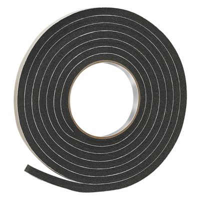 Image showing  Rubber Foam Self-Stick Weather Seal, Black, 3/16 in. x 3/8 in. x 10 ft., Fits Gaps Between 9/16 and 1/4 in.