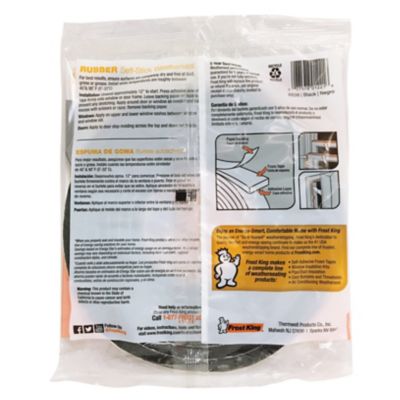 Image showing  Rubber Foam Self-Stick Weather Seal, Black, 3/16 in. x 3/8 in. x 10 ft., Fits Gaps Between 9/16 and 1/4 in.