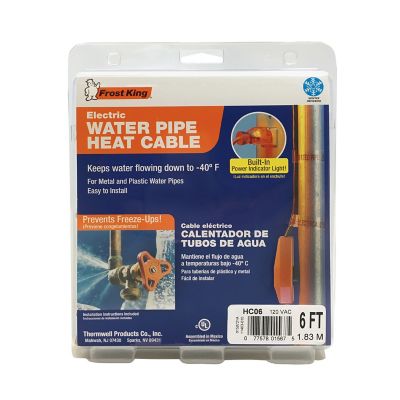 Image showing 7 th Frost King 6 ft. Automatic Electric Water Pipe Heat Cable Kit
