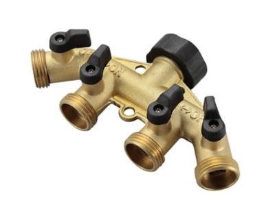 Image showing  3/4 in. 4-Way Brass Manifold with Shutoff