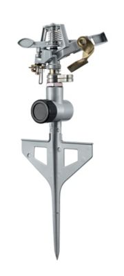 Image showing  5,541 sq. ft. Spike Base Pulsating Zinc Lawn Sprinkler